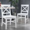 Acacia Wood Dining Chairs, White