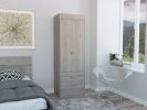 Lisboa 2-Door Armoire Light Gray