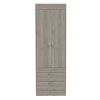 Lisboa 2-Door Armoire Light Gray