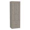 Lisboa 2-Door Armoire Light Gray