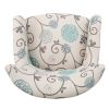 Elegant Vintage Fabric Club Chair, White and Blue Floral Pattern, Stylish Armchair for Classic Home Decor, Comfortable Seating for Relaxing Evenings