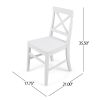 Acacia Wood Dining Chairs, White