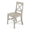 Acacia Wood Dining Chairs, Light Grey Wash, 21D x 17.75W x 35.5H Inch (Set of 2)