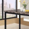 Noyes Metal Dining Table with Laminated Faux Marble Top, Black