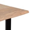 Dining Table, Black + Natural, 31D x 55W x 30H in