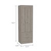 Lisboa 2-Door Armoire Light Gray