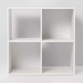 4 Cube Decorative Bookshelf (Color: White)